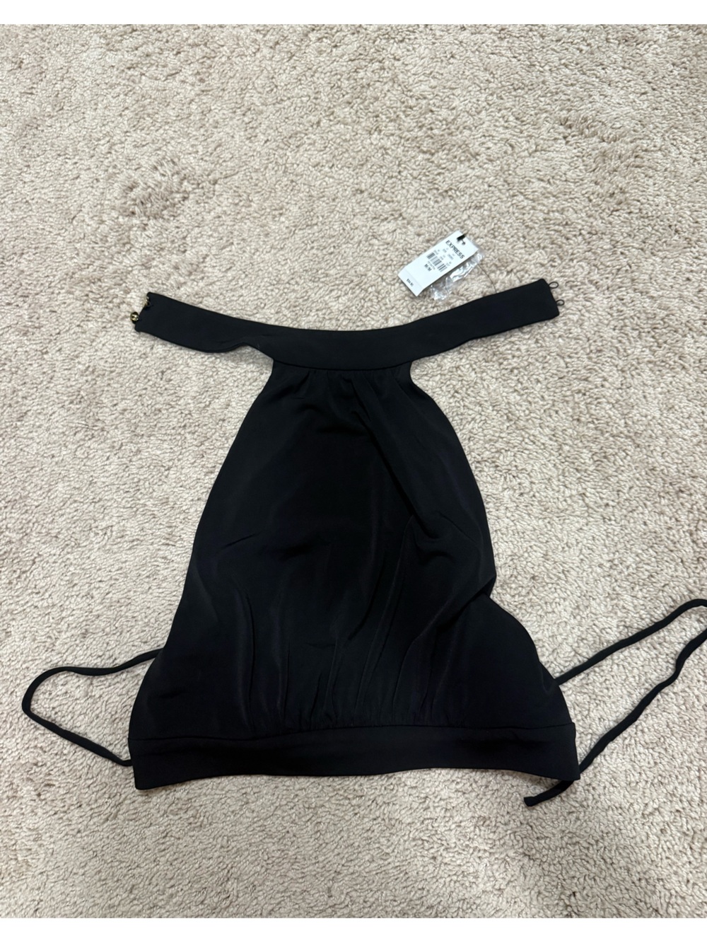 Express Black Halter Crop Top